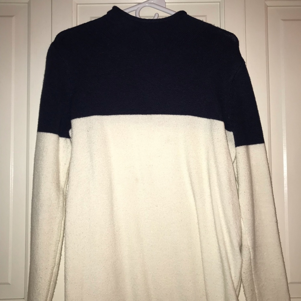 Two Tone Mock Neck Sweater